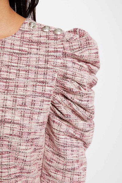 Camiseta manga 3/4 fruncida multico mujer
