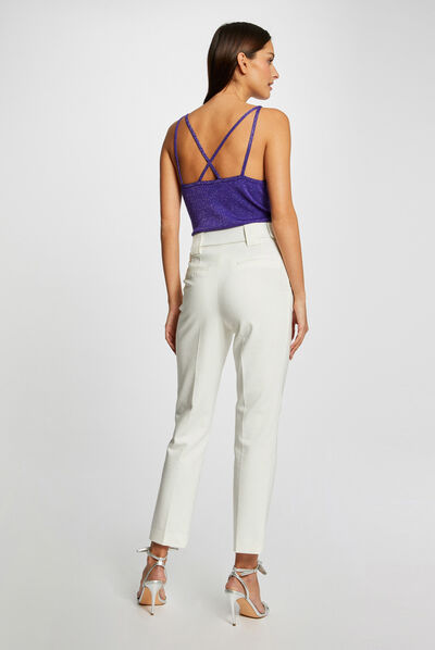 Top punto tirantes finos morado oscuro mujer
