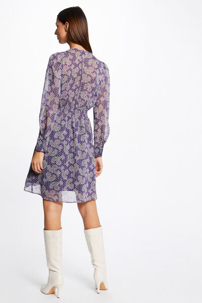 Vestido evasé estampado de cachemira multicolor mujer