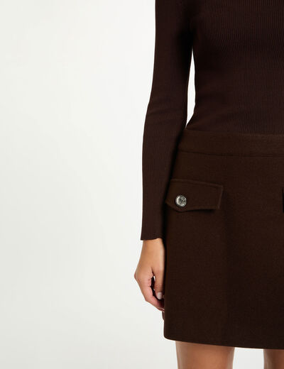 Vestido corto ajustado 2 en 1 marr&oacute;n oscuro mujer