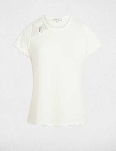 Camiseta manga corta blanco mujer
