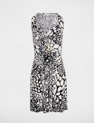 Vestido entallado estampado multicolor mujer