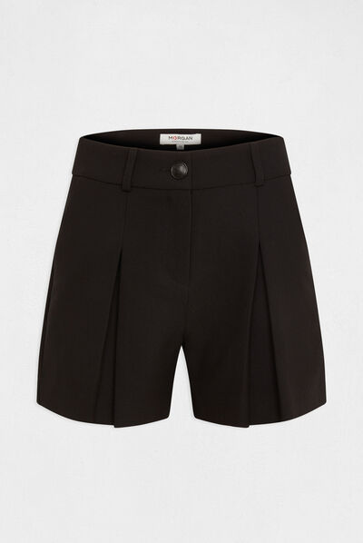 Short city holgado con pinzas negro mujer