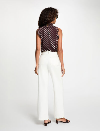 Top de cuello alto marr&oacute;n oscuro mujer