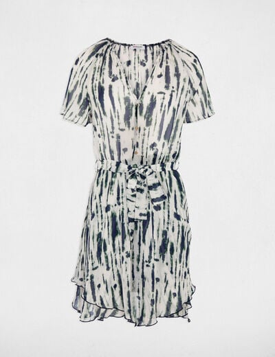 Vestido corto con cuello en V multicolor mujer