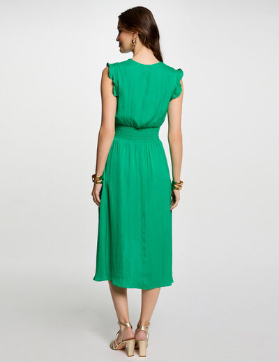 Vestido recto holgado sin mangas verde emeralda mujer