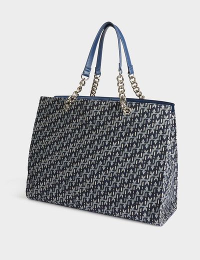 Bolso shopper estampado denim stone mujer