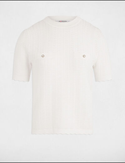 Jersey manga corta blanco mujer