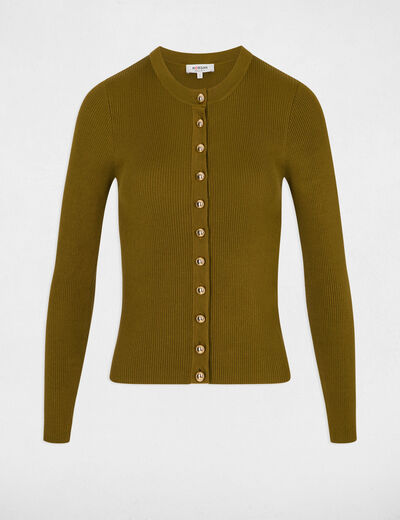 Jersey ajustado cuello redondo mujer