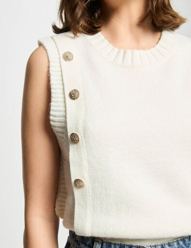 jersey sin mangas blanco mujer Jersey sin mangas blanco mujer