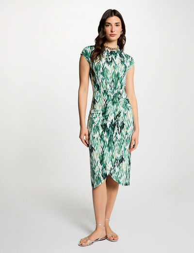Vestido recto estampado multicolor mujer