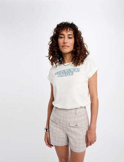 Camiseta con mensaje blanco mujer