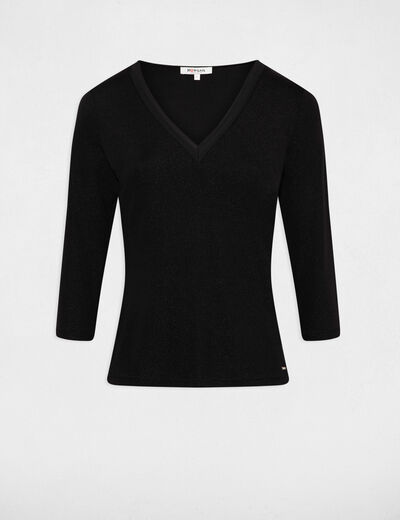 Camiseta manga 3/4 negro mujer