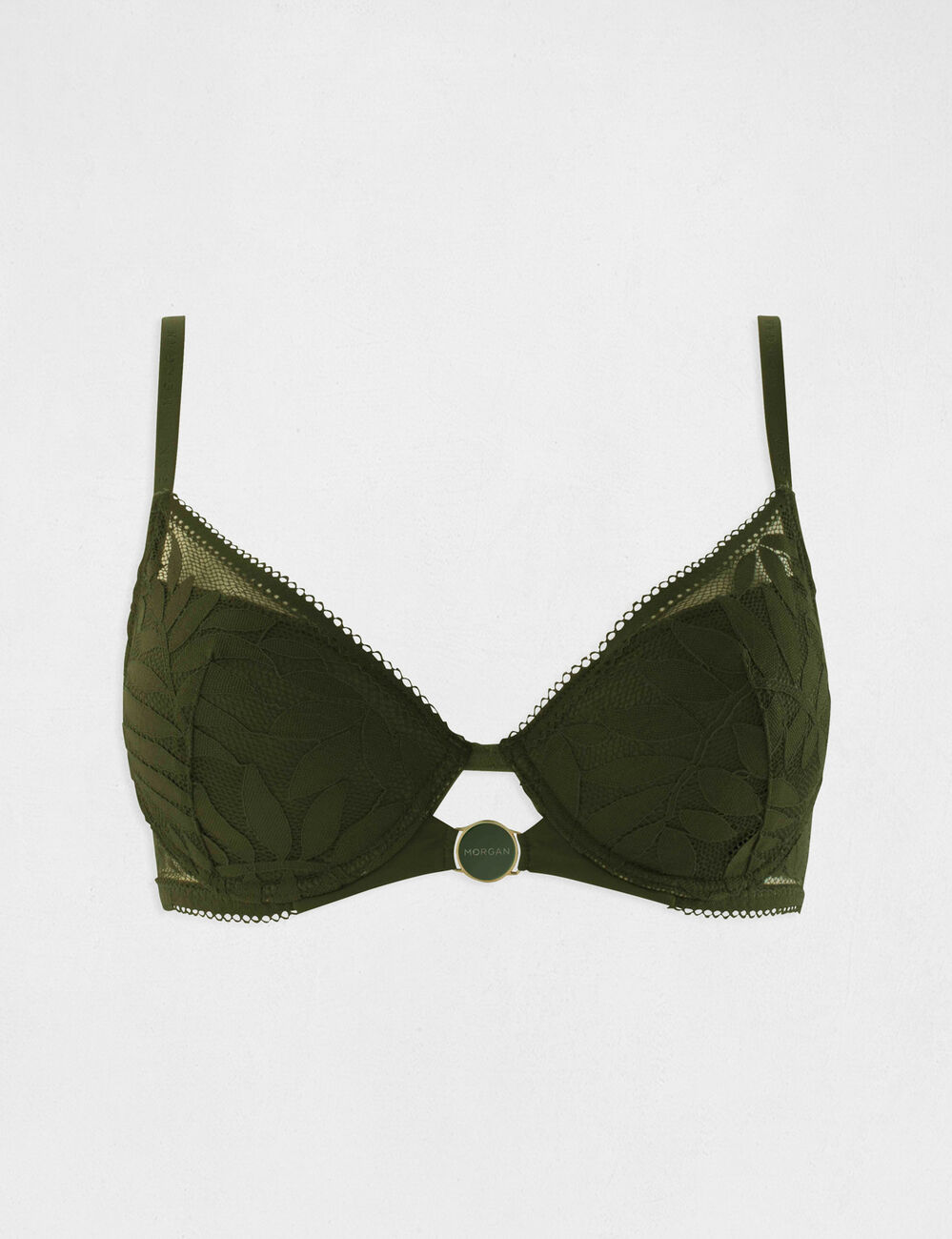 Sujetador de copas verde caqui mujer