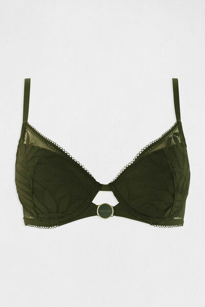 Sujetador de copas verde caqui mujer