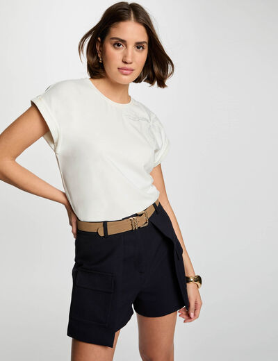 Camiseta manga corta blanco mujer