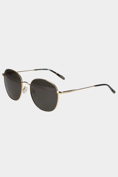 Gafas de sol redondeadas beige mujer