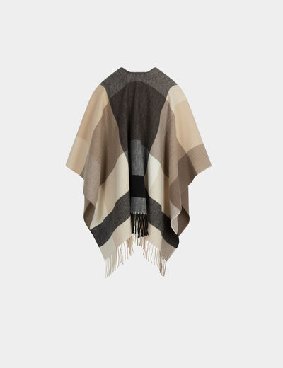 Poncho con cuello abierto multicolor mujer
