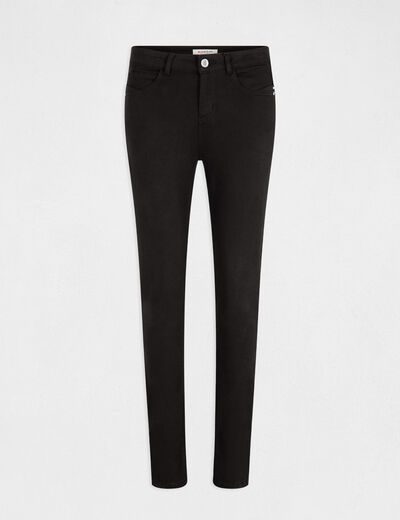 Pantalón slim talle estándar negro mujer