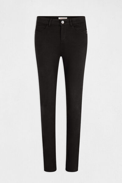 Pantalón slim talle estándar negro mujer
