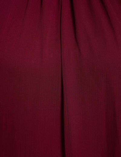 Vestido corto fluido ciruela mujer