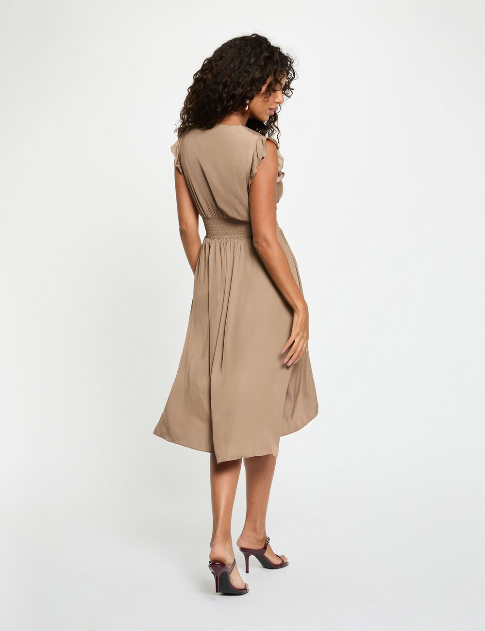 Vestido recto holgado sin mangas topo mujer