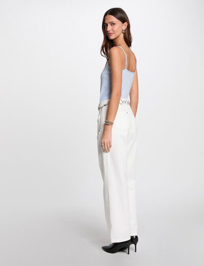 Top con tirantes finos azul cielo mujer