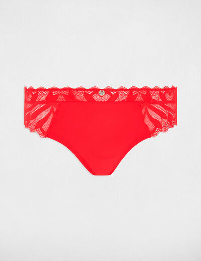 Shorty de encaje rojo mujer
