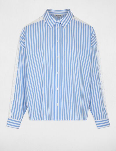 Camisa manga larga rayas multicolor mujer