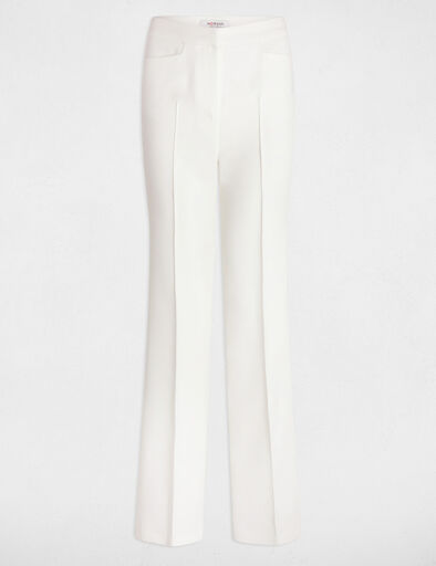 pantalon boot cut talle alto blanco mujer Pantalón boot-cut talle alto blanco mujer