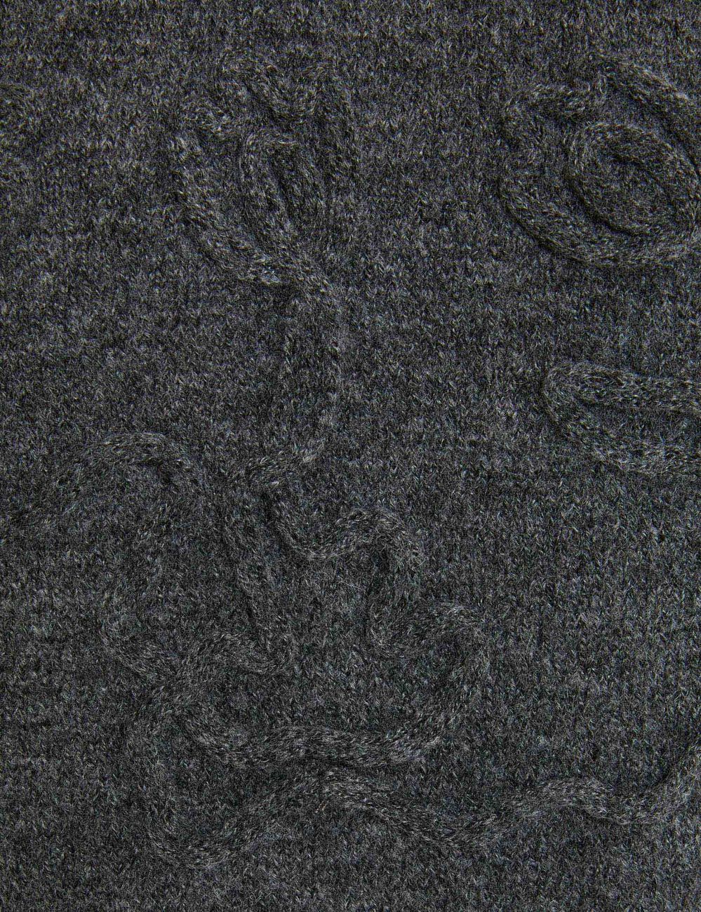 Vestido de punto manga larga gris oscuro mujer