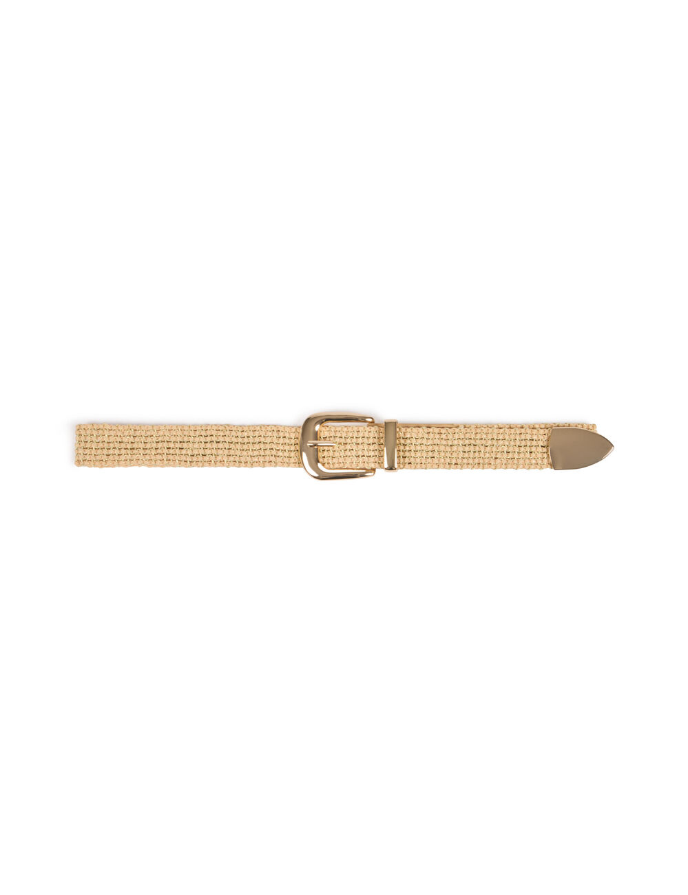 Cinturón trenzado beige mujer