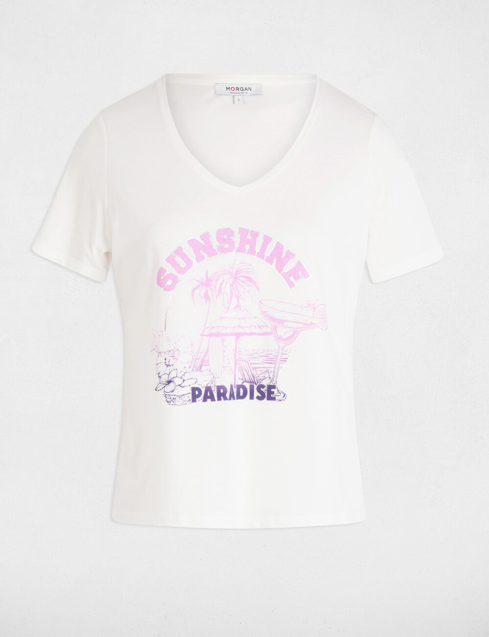 Camiseta con inscripción blanco mujer
