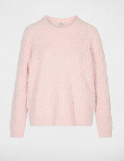 Jersey cuello redondo fantas&iacute;a rosa claro mujer