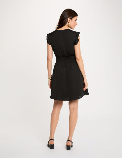Vestido corto holgado negro mujer