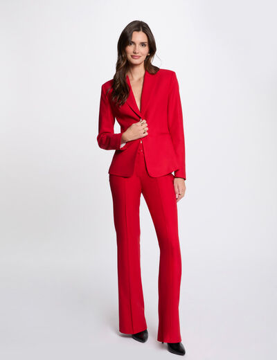 Pantalón boot-cut rojo mujer