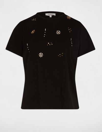 Camiseta de manga corta negro mujer