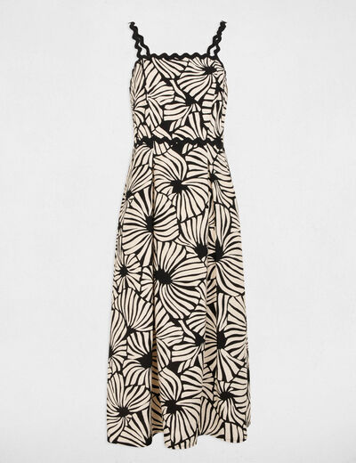 Vestido midi recto estampado multicolor mujer