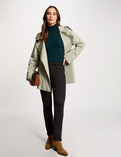 Pantalón recto negro mujer
