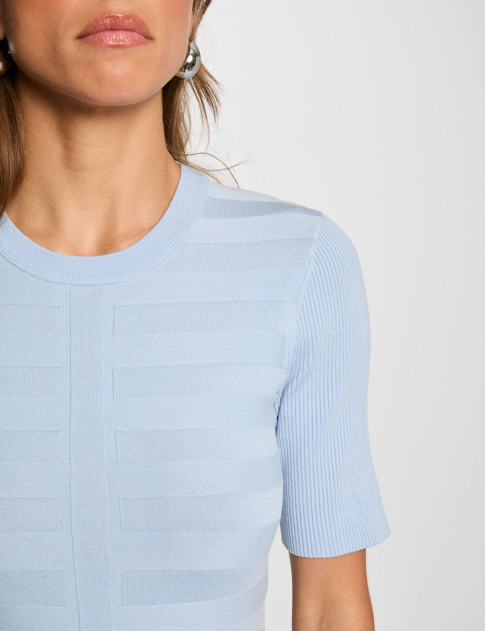 Jersey manga corta azul cielo mujer