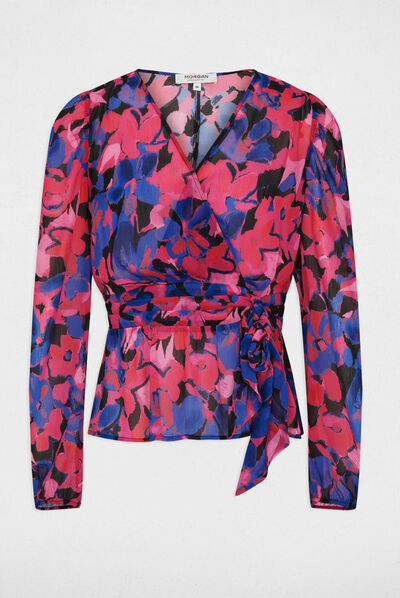 Top cruzado estampado floral multico mujer