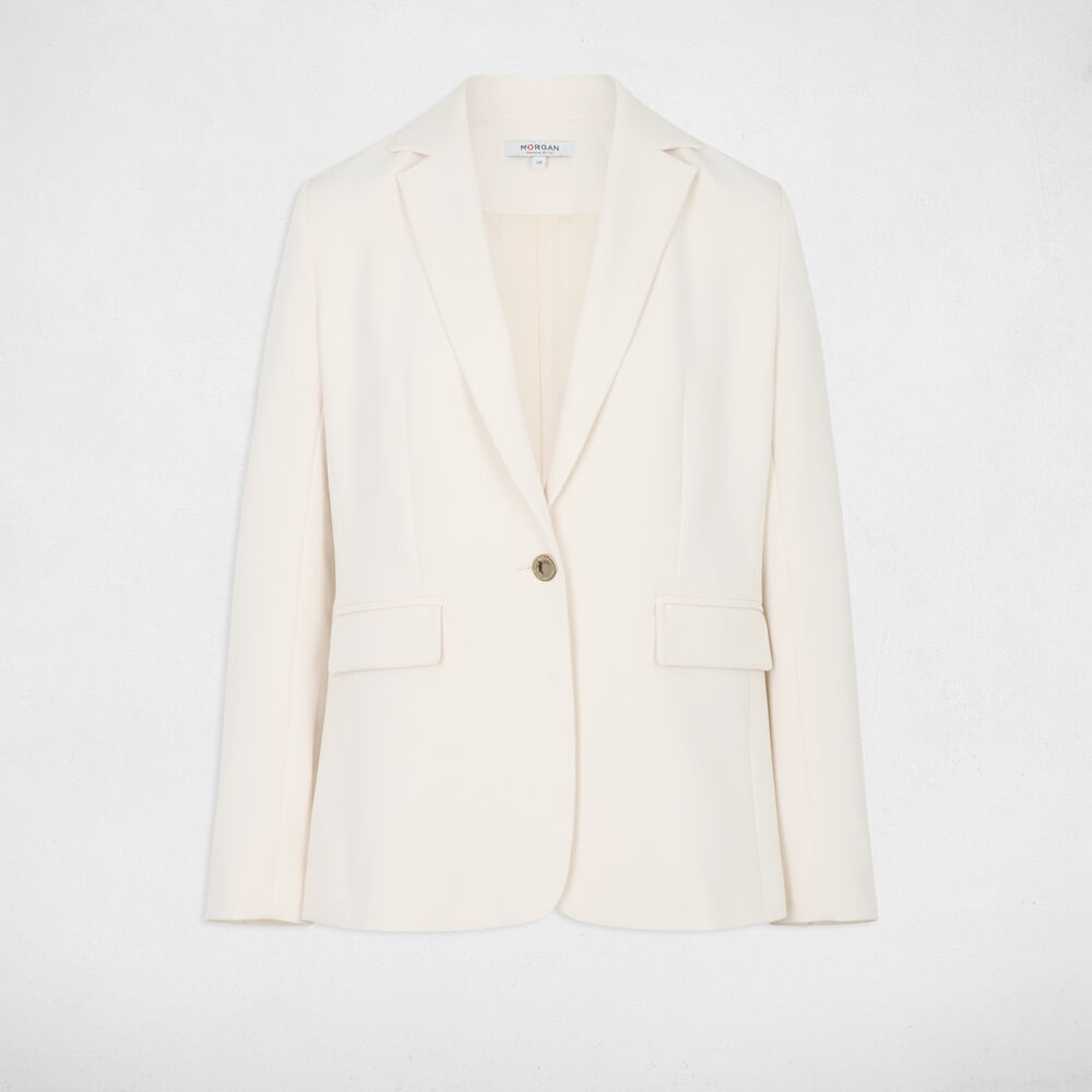 Chaqueta sin mangas creme mujer