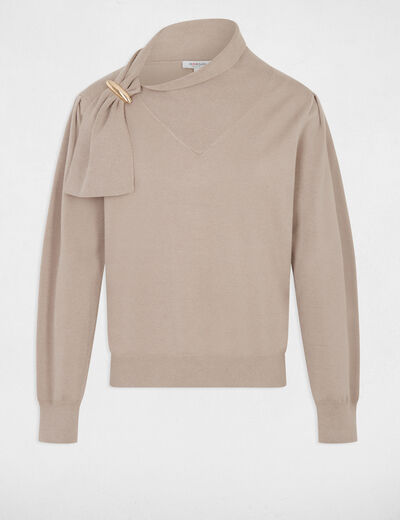 Jersey cuello alto mangas abullonadas topo mujer