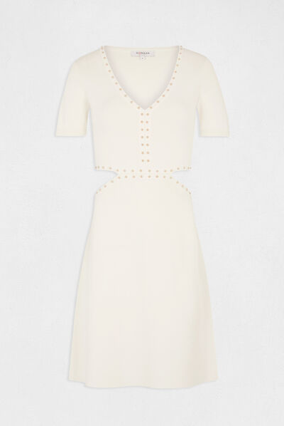 Vestido de punto ajustado con tachuelas  mujer