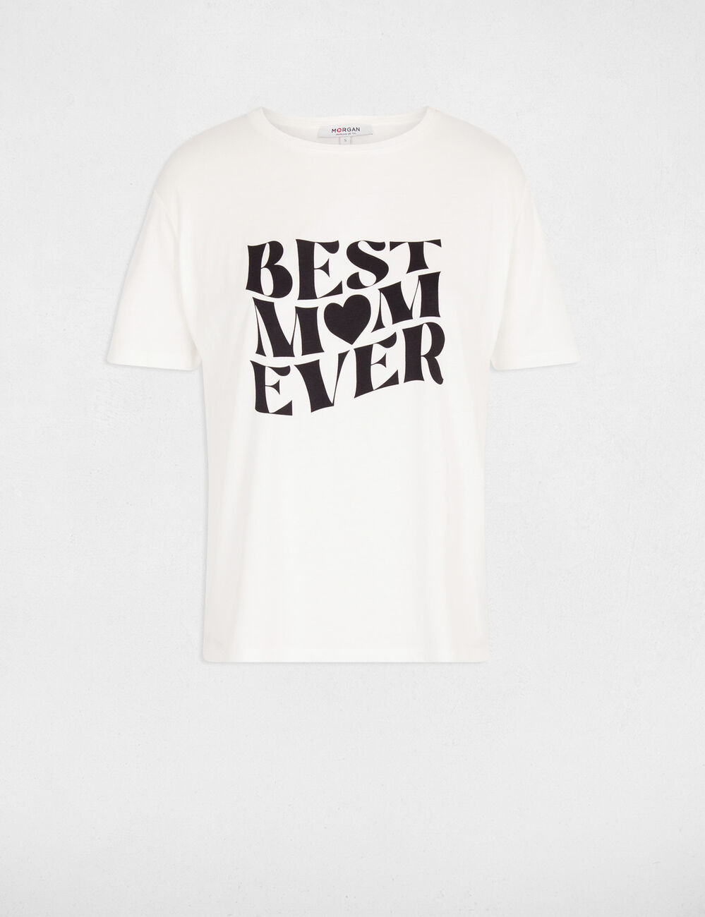 Camiseta cuello redondo manga corta blanco mujer