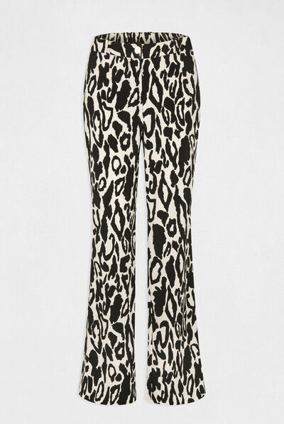Pantalón recto estampado animal multico mujer