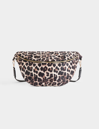 Riñonera estampado leopardo multicolor mujer