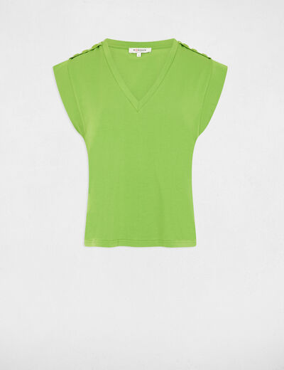 Camiseta manga corta vert anis mujer