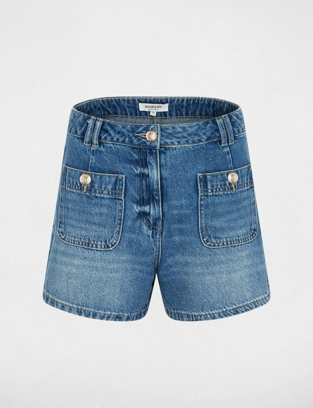 Short vaquero slim denim stone mujer
