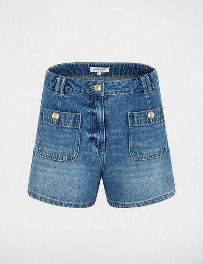 Short vaquero slim denim stone mujer